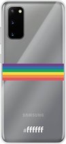 6F hoesje - geschikt voor Samsung Galaxy S20 -  Transparant TPU Case - #LGBT - Horizontal #ffffff