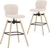 Medina Barstoelen draaibaar 2 st stof crème