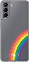 6F hoesje - geschikt voor Samsung Galaxy S21 -  Transparant TPU Case - #LGBT - Rainbow #ffffff