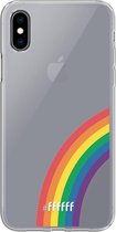 6F hoesje - geschikt voor iPhone X -  Transparant TPU Case - #LGBT - Rainbow #ffffff