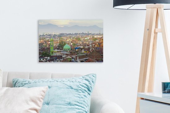 Vue aérienne de Bandung près de l'île de Java en Indonésie Toile 30x20 cm - petit - Tirage photo sur toile (Décoration murale salon / chambre)