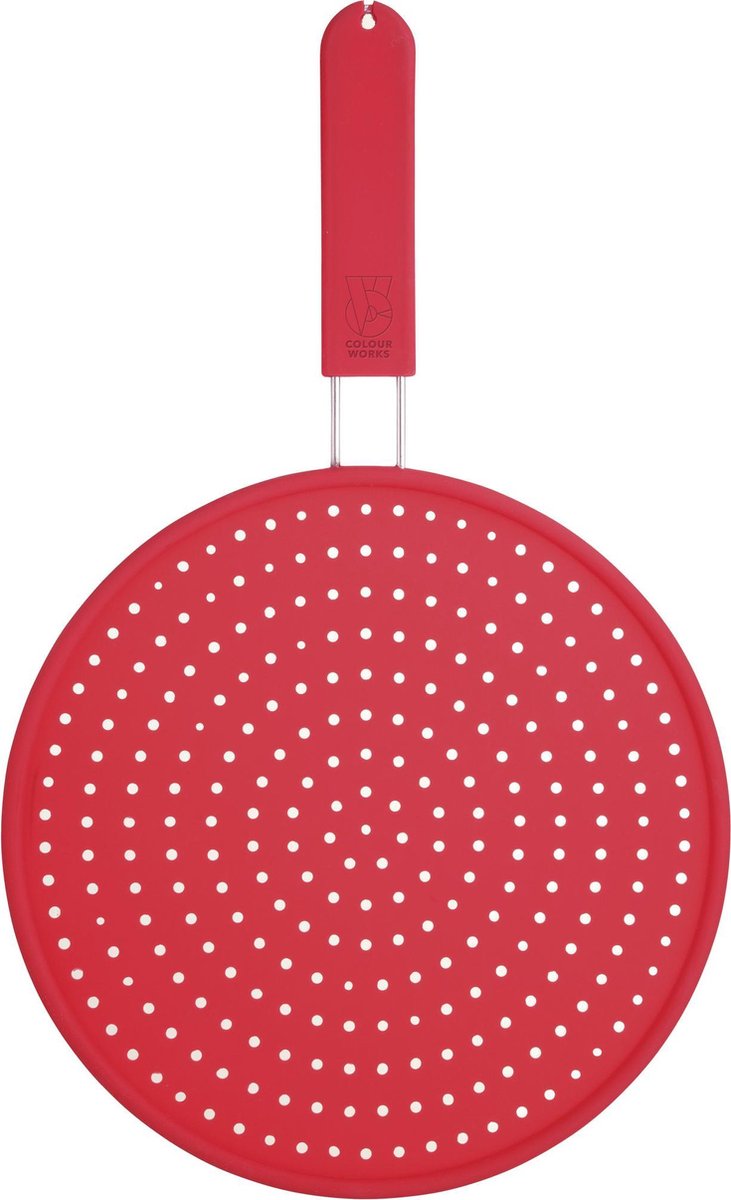 Colourworks Anti-spat Pannendeksel 28 Cm Siliconen Rood