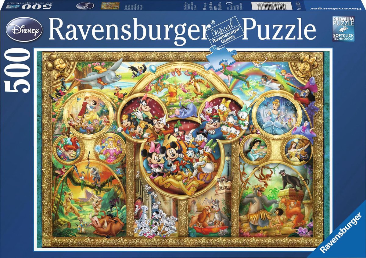 Ravensburger puzzel Most famous Disney characters - Legpuzzel - 500 stukjes