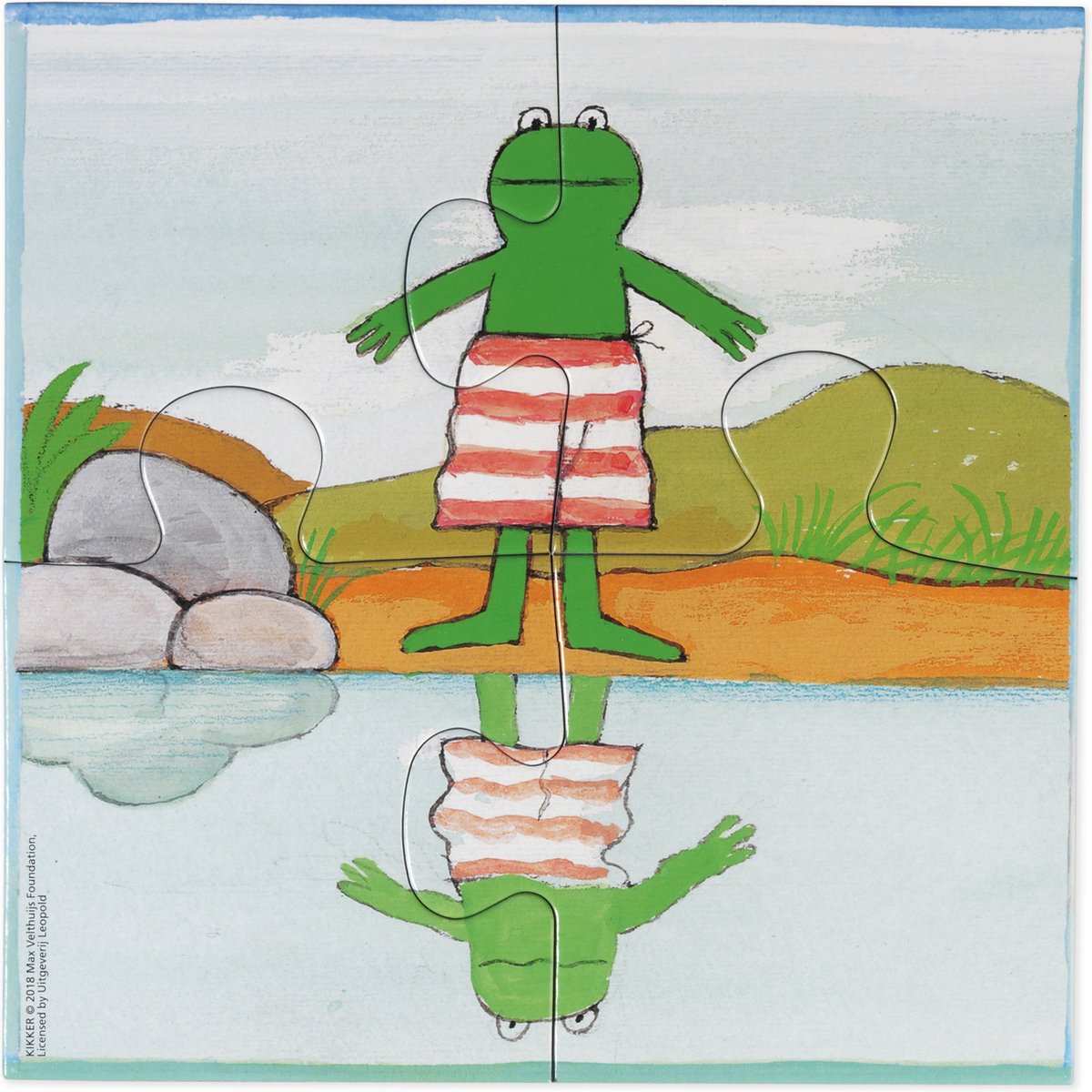 Kikker puzzel 4 in 1 educatief peuter speelgoed - kinderpuzzel 4x6x9x16 stukjes leren puzzelen - cadeautip puzzel 3 jaar en ouder - Bambolino Toys — afbeelding 9