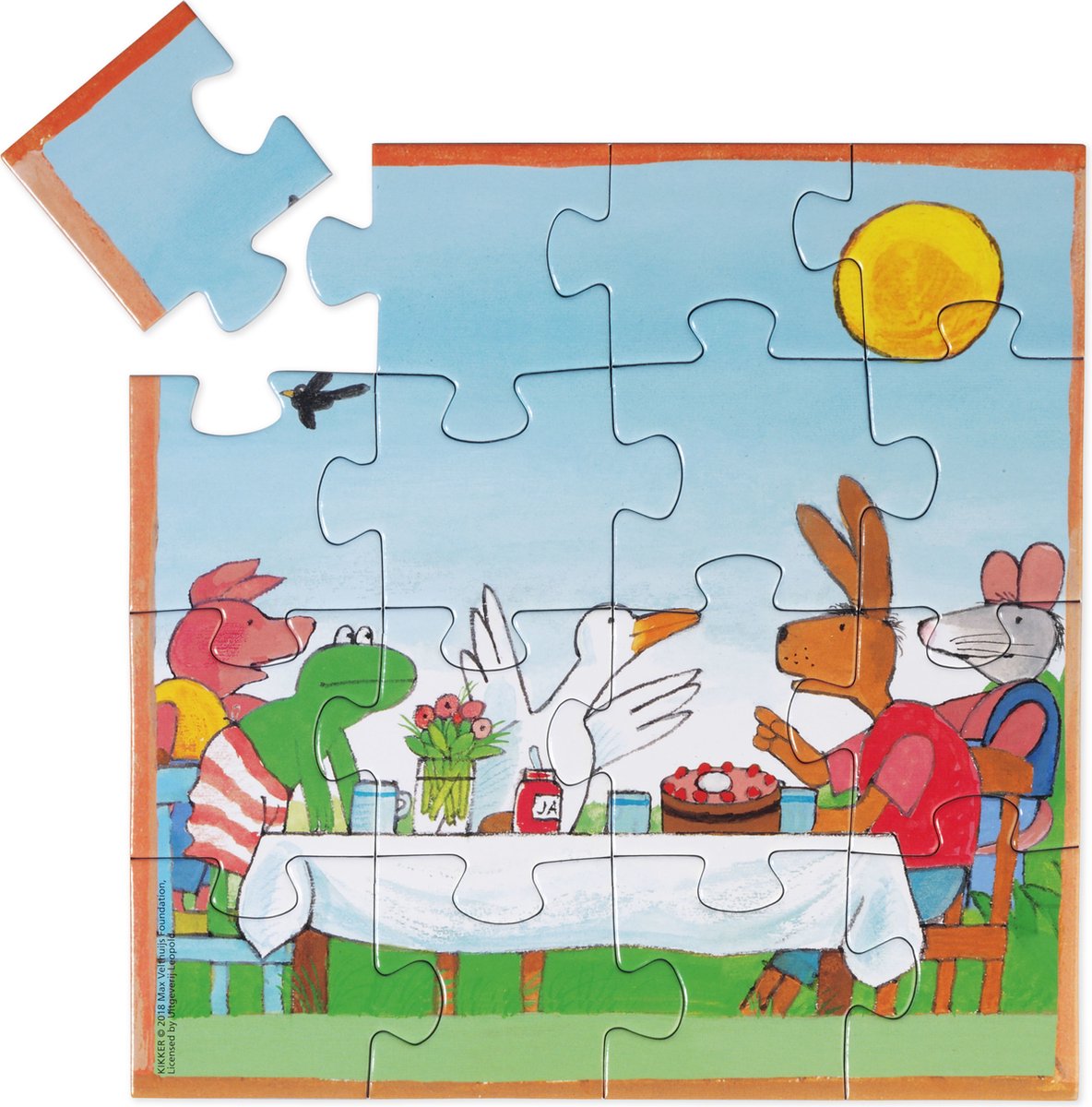 Kikker puzzel 4 in 1 educatief peuter speelgoed - kinderpuzzel 4x6x9x16 stukjes leren puzzelen - cadeautip puzzel 3 jaar en ouder - Bambolino Toys — afbeelding 12