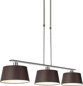 QAZQA combi delux - Moderne Hanglamp voor boven de eettafel | in eetkamer - 3 lichts - L 1000 mm - Bruin -  Woonkamer