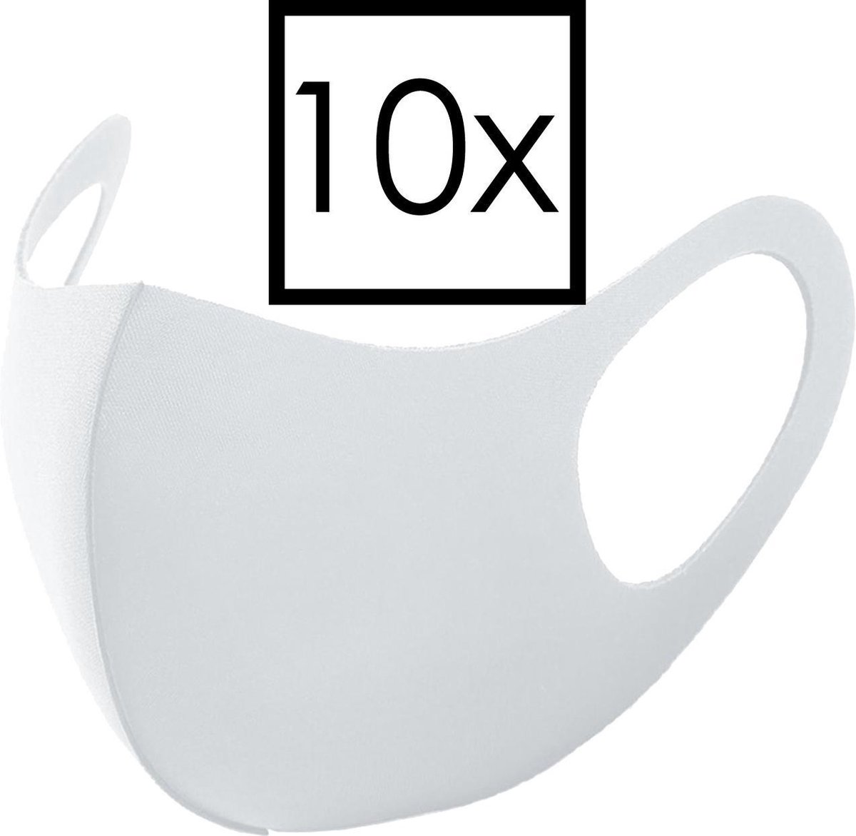 Mondkapje Wasbaar Universeel Mondmasker Wasbaar Niet Medisch Wit - 10x