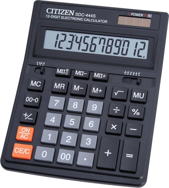 Citizen SDC-444S Desktop Basisrekenmachine Zwart calculator Citizen SDC-444S Desktop Basisrekenmachine Zwart calculator