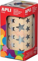 Apli Kids stickers op rol, ster, 2360 stuks, metallic zilver