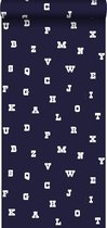 ESTAhome behang alfabet blauw - 137327 - 53 cm x 10,05 m