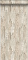 Origin eco texture vlies behang bladeren zand beige - 347371 - 53 cm x 10,05 m