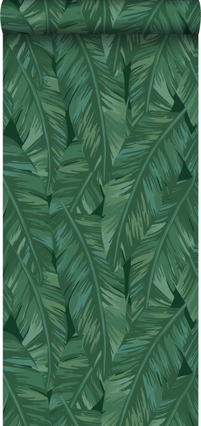 ESTAhome behang bananenbladeren emerald groen - 139016 - 0,53 x 10,05 m |  bol