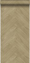 ESTAhome behang hout motief donker beige - 139174 - 0.53 x 10.05 m