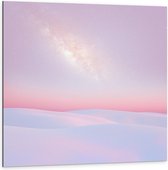 Dibond - Roze Wolken  - 100x100cm Foto op Aluminium (Met Ophangsysteem)