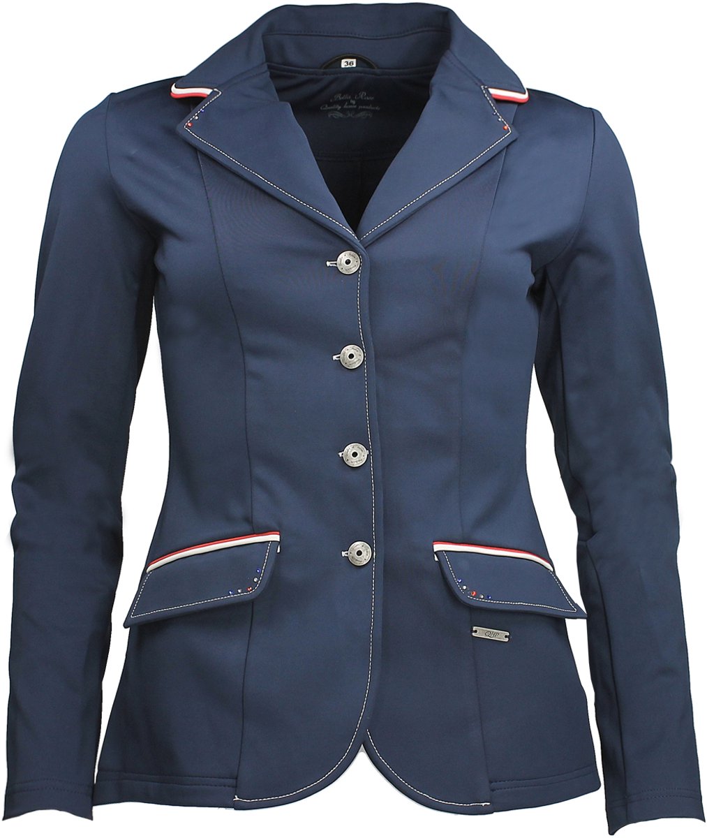 QHP Wedstrijdjas Coco Navy/Wit/Rood - 40