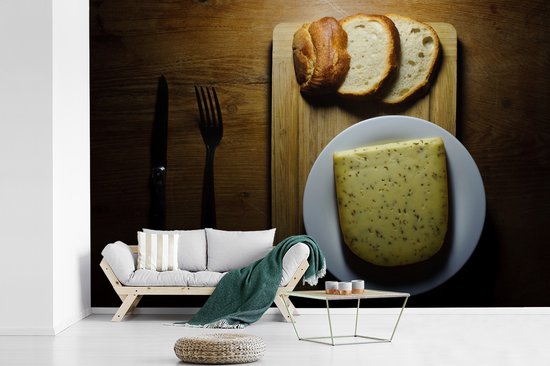 Fond d' fotobehang de fromage Gouda au cumin