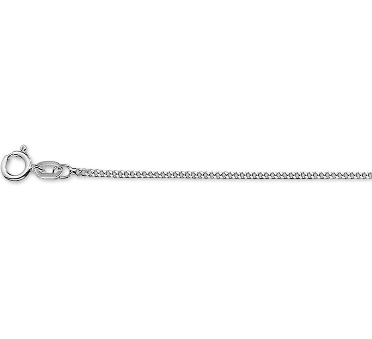 YO&NO - Ketting - Witgoud - Gourmet - 1,2mm -  41-43-45cm -  Sieraden vrouw - Heren - 14k - 585 goud