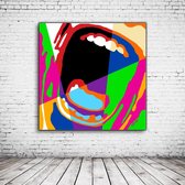 Pop Art Shout Canvas - 80 x 80 cm - Canvasprint - Op dennenhouten kader - Geprint Schilderij - Popart Wanddecoratie