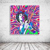 Pop Art Phil Lynott Acrylglas - 80 x 80 cm op Acrylaat glas + Inox Spacers / RVS afstandhouders - Popart Wanddecoratie Acrylglas - 80 x 80 cm op 5mm dik Acrylaat glas + Inox Spacer