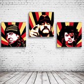 Motorhead Pop Art x3 Canvas - 80 x 80 cm - Canvasprint - Op dennenhouten kader - Geprint Schilderij - Popart Wanddecoratie