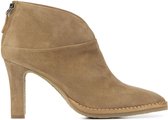 Lina Locchi Vrouwen Suède       Enkellaarsjes / Laarzen / Damesschoenen L1097 sue - Beige - Maat 38