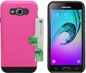 Hoesje CardSkin - Hoesje met Pashouder - Kaarthouder - Telefoonhoesje voor Samsung Galaxy J5 - Roze