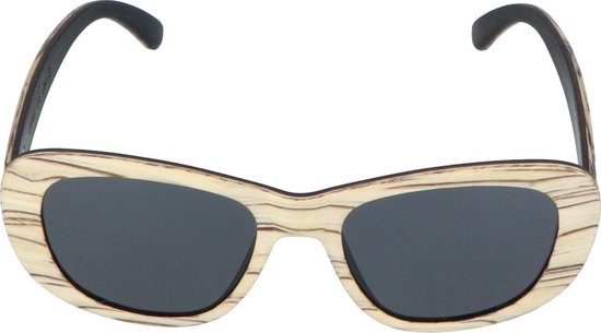 5one® Siena White striped - houten dames zonnebril met grijze lens van 5one® — afbeelding 5