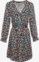 Jazlyn korte dames jurk met bloemenprint - Blauw - Maat S