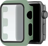 Apple Watch Hoesje met Screenprotector gehard glas - 44mm - Groen