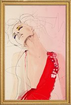 JUNIQE - Poster met houten lijst Atmosphere -40x60 /Ivoor & Rood