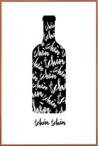JUNIQE - Poster met kunststof lijst Tchin-Tchin -20x30 /Wit & Zwart