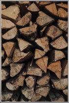 JUNIQE - Poster met kunststof lijst Woody Textures -40x60 /Bruin