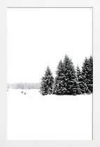 JUNIQE - Poster in houten lijst White White Winter 2/2 -60x90 /Grijs &