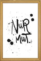 JUNIQE - Poster met houten lijst Nur Mut -13x18 /Wit & Zwart