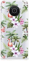 GSM Hoesje Nokia X10 | X20 Doorzichtig Hoesje Flamingo Palms