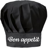Bon appétit cadeau chapeau de chef noir dames et messieurs - Cadeau fête des pères, fête des mères, anniversaire