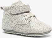 Groot leren babyschoenen met stippen - Wit - Maat 18