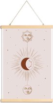 JUNIQE - Posterhanger Maan en Zon -30x45 /Ivoor