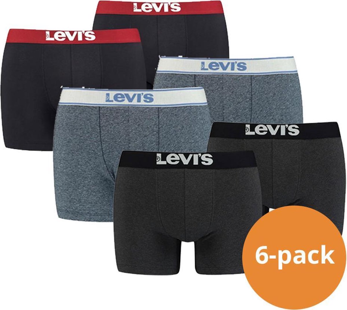 Levi's Boxershorts - 6-pack Verrassingspakket - Levi's heren ondergoed Mixed pakket - Maat M - Levi's