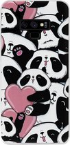 - ADEL Siliconen Back Cover Softcase Hoesje Geschikt voor Samsung Galaxy Note 9 - Panda Hartjes