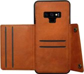- ADEL Kunstleren Back Cover Pasjeshouder Hoesje Geschikt voor Samsung Galaxy Note 9 - Bruin