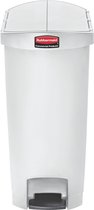 Rubbermaid Slim Jim Step On container End Step kunststof 50 ltr, Wit (VB224023)