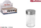 Kruidendispensor - kruidenpotje - kruidenstrooier - INOX 5x8cm QUTTIN