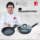 SET 3 PANNEN EN WOK - BLACK, inductie aluminiumfolie GESMEDE