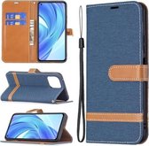 Voor Geschikt voor Xiaomi Mi 11 Lite Kleuraanpassing Denim Textuur Horizontale Flip Leather Case met Houder & Kaartsleuven & Portemonnee & Lanyard (Donkerblauw)