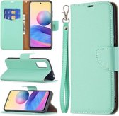 Voor Xiaomi Poco M3 Pro/Redmi Note 10 5G Litchi Textuur Pure Kleur Horizontale Flip Lederen Case met Houder & Kaartsleuven & Portemonnee & Lanyard (Groen)