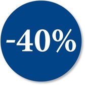 Kortingssticker -40% - blauw - 20mm (500 kortingsstickers)