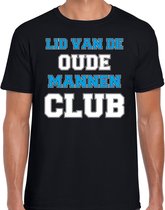 Lid van de oude mannen club cadeau t-shirt - zwart - voor heren - kado shirt / outfit / pensioen / VUT / kleding 2XL
