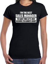 The best sales manager cadeau t-shirt - zwart - dames - Verjaardag/feest kado shirt / outfit 2XL