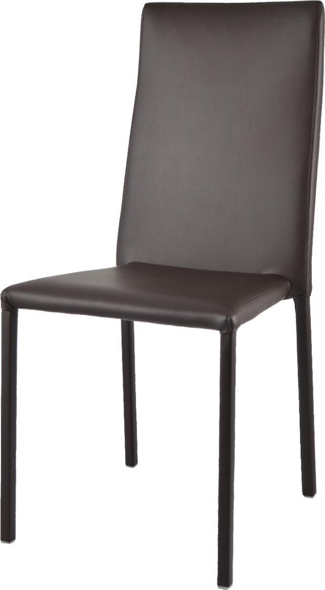 Tommychairs Julia - Eetkamerstoel - 1 Stuk - Mokka - Kunstleer & Metaal